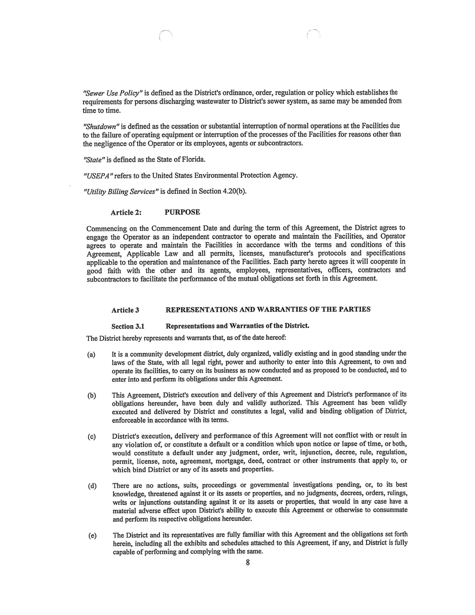 Florida Utility Solutions contract Port of the Islands