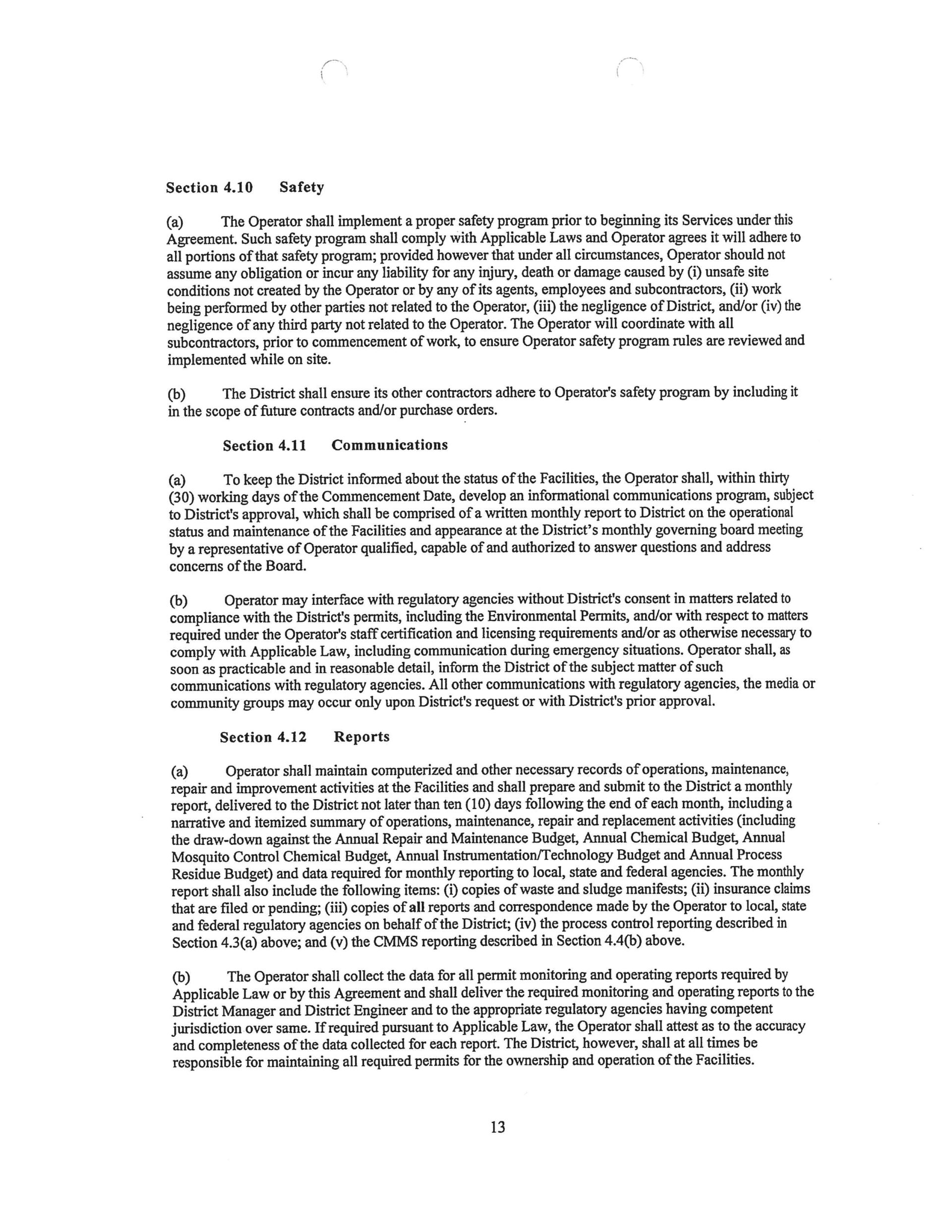 Florida Utility Solutions contract Port of the Islands