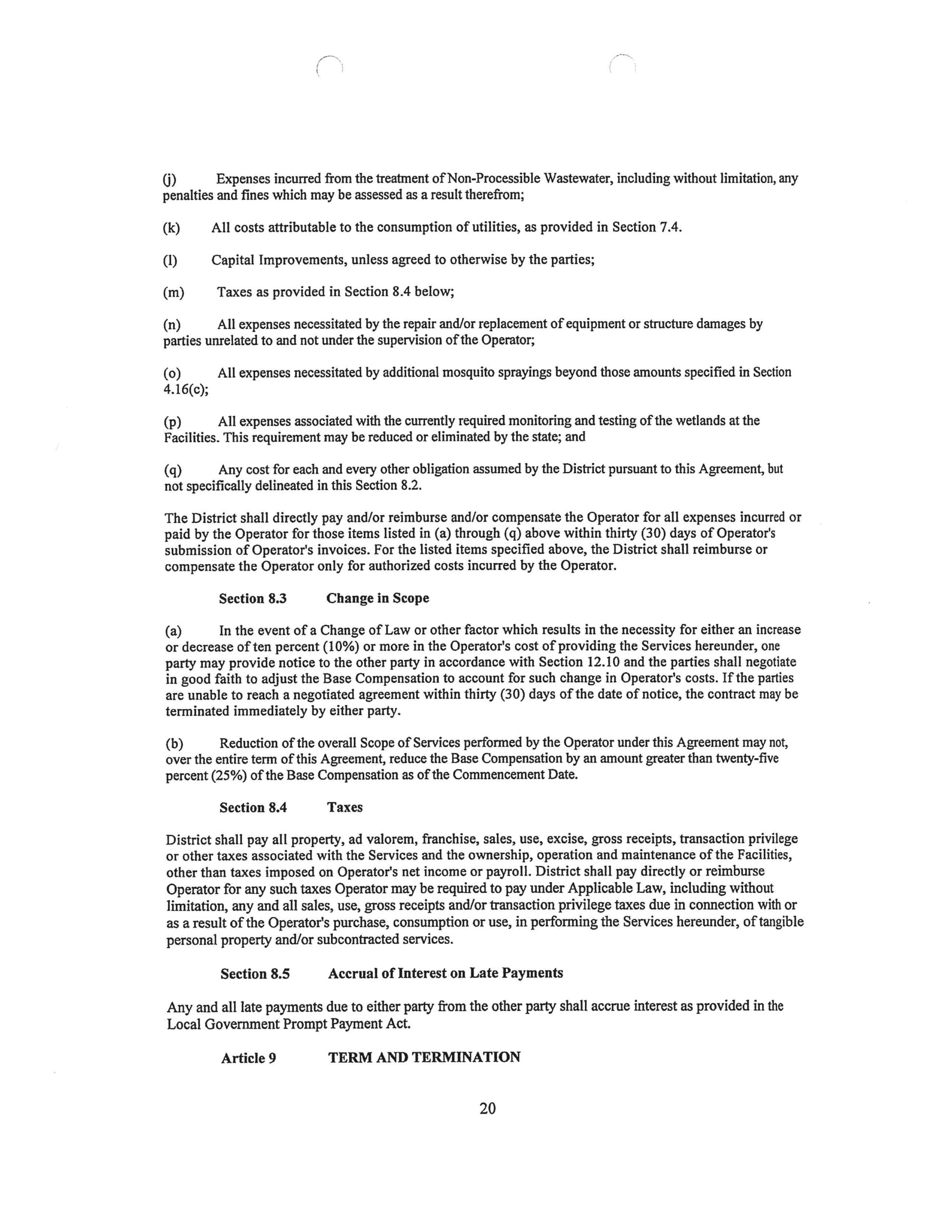 Florida Utility Solutions contract Port of the Islands