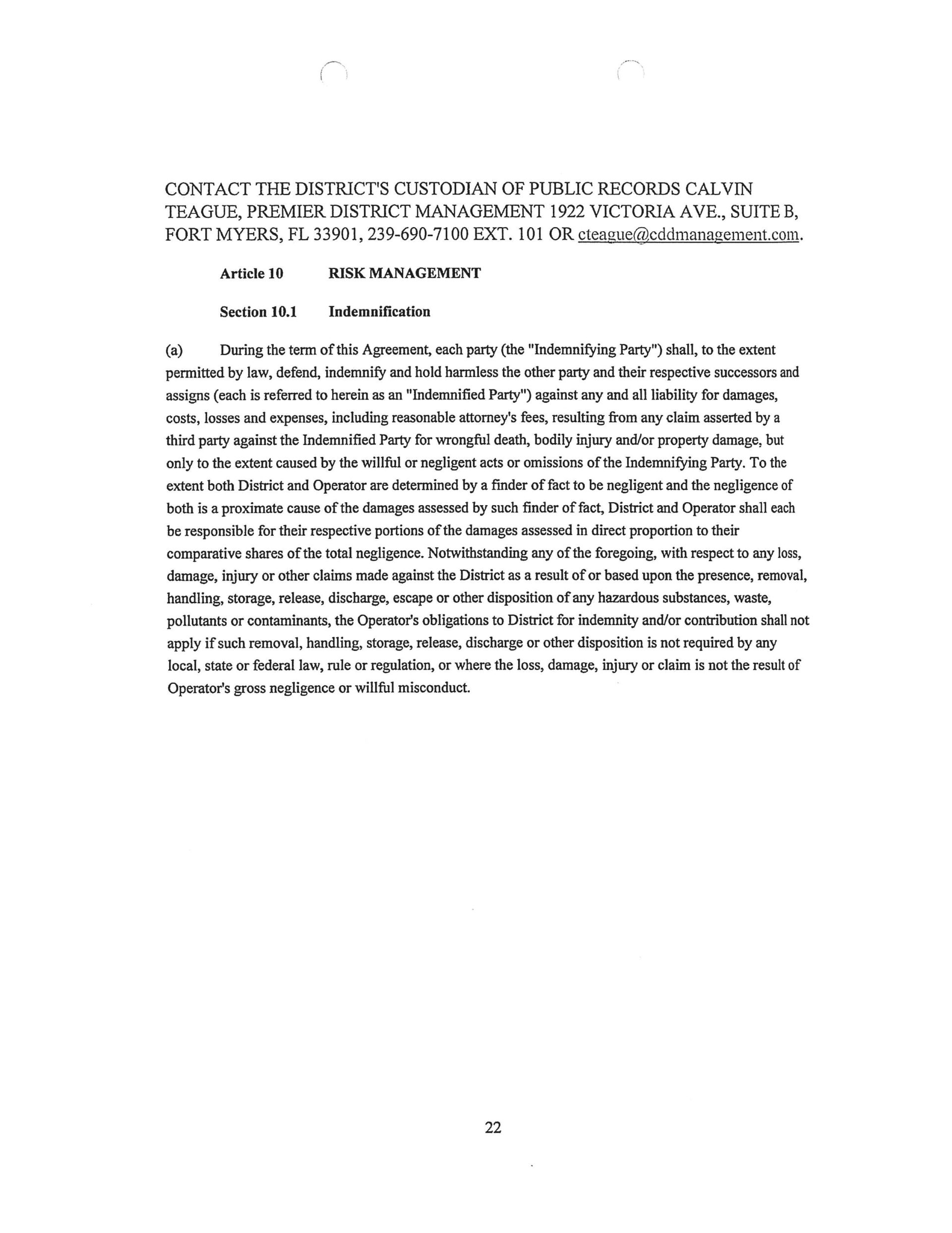 Florida Utility Solutions contract Port of the Islands