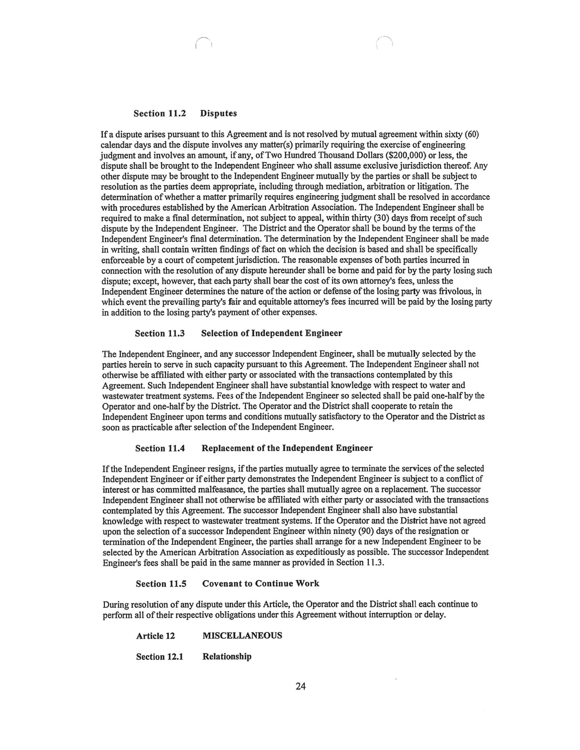 Florida Utility Solutions contract Port of the Islands