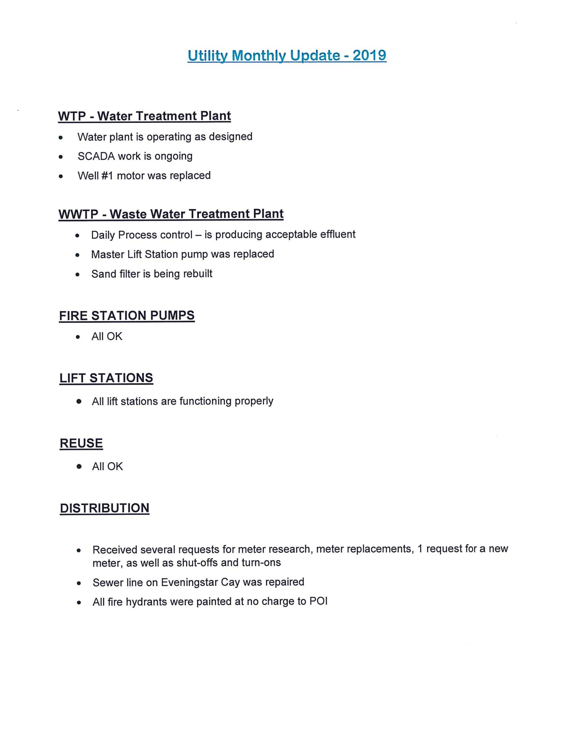 Port of the Islands FUS report pg 2