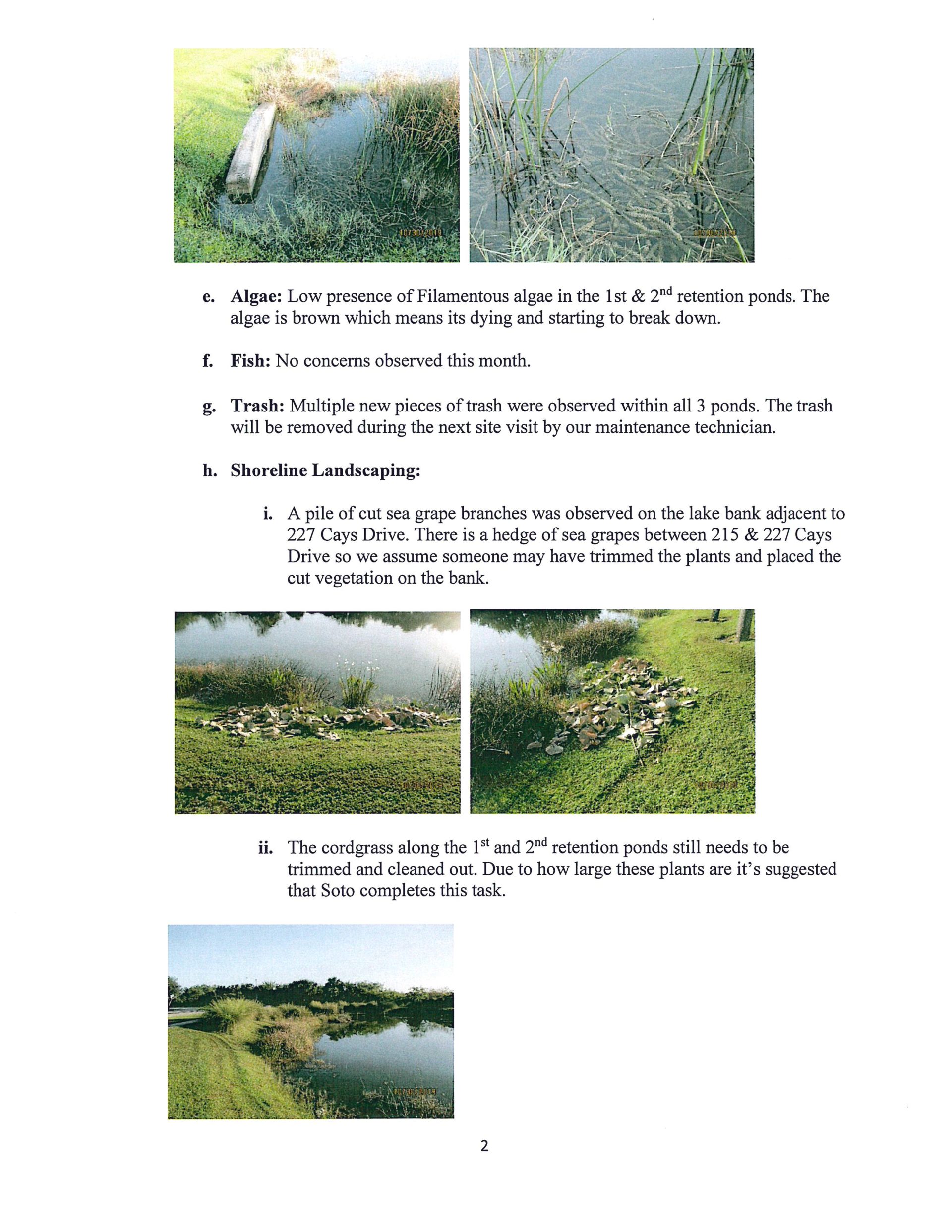 Port of the Islands Page 2 Field Manager Report November 2019