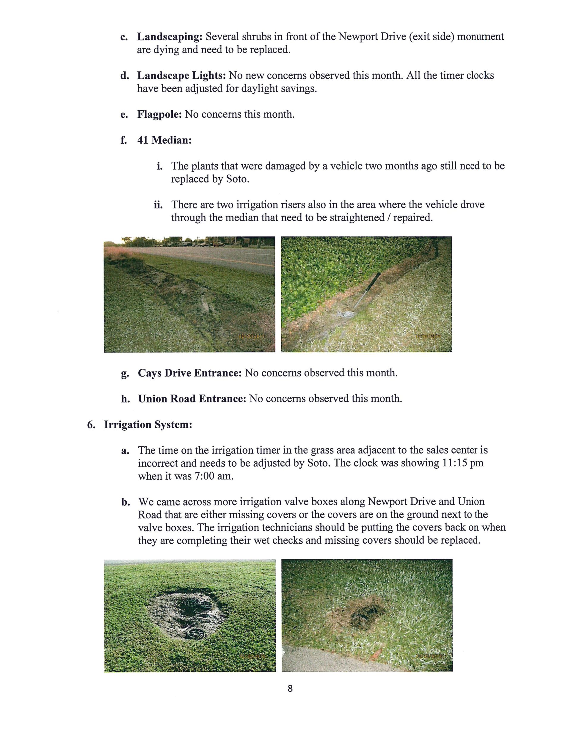 Port of the Islands Page 8 Field Manager Report November 2019
