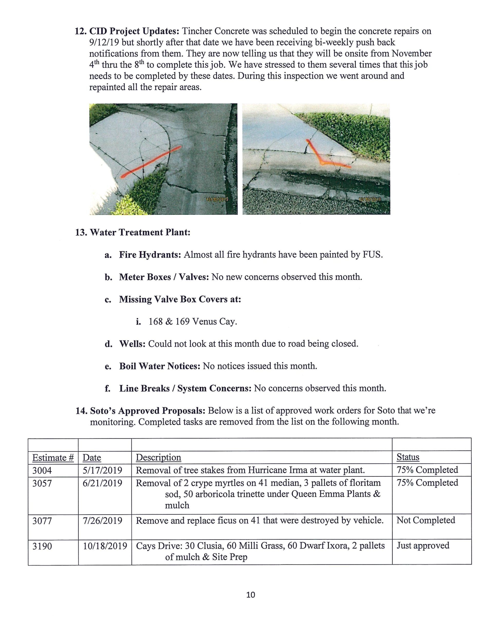 Port of the Islands Page 10 Field Manager Report November 2019