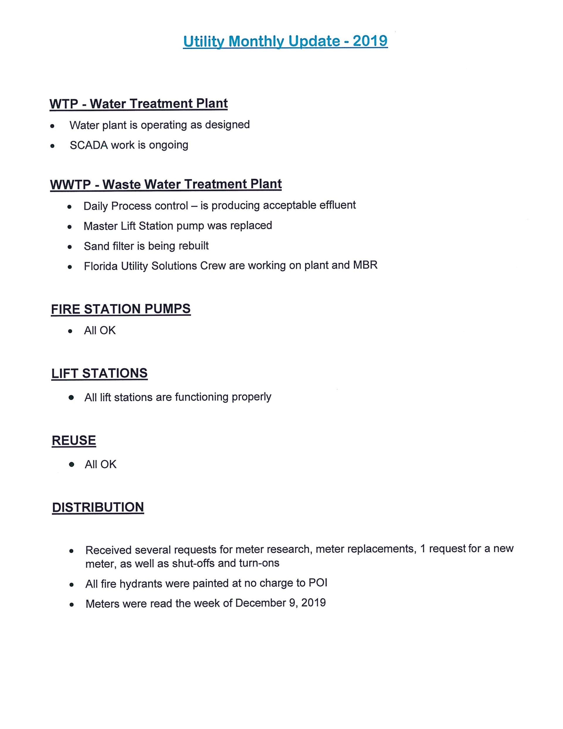 Port of the Islands Florida Utility Solutions report page 3