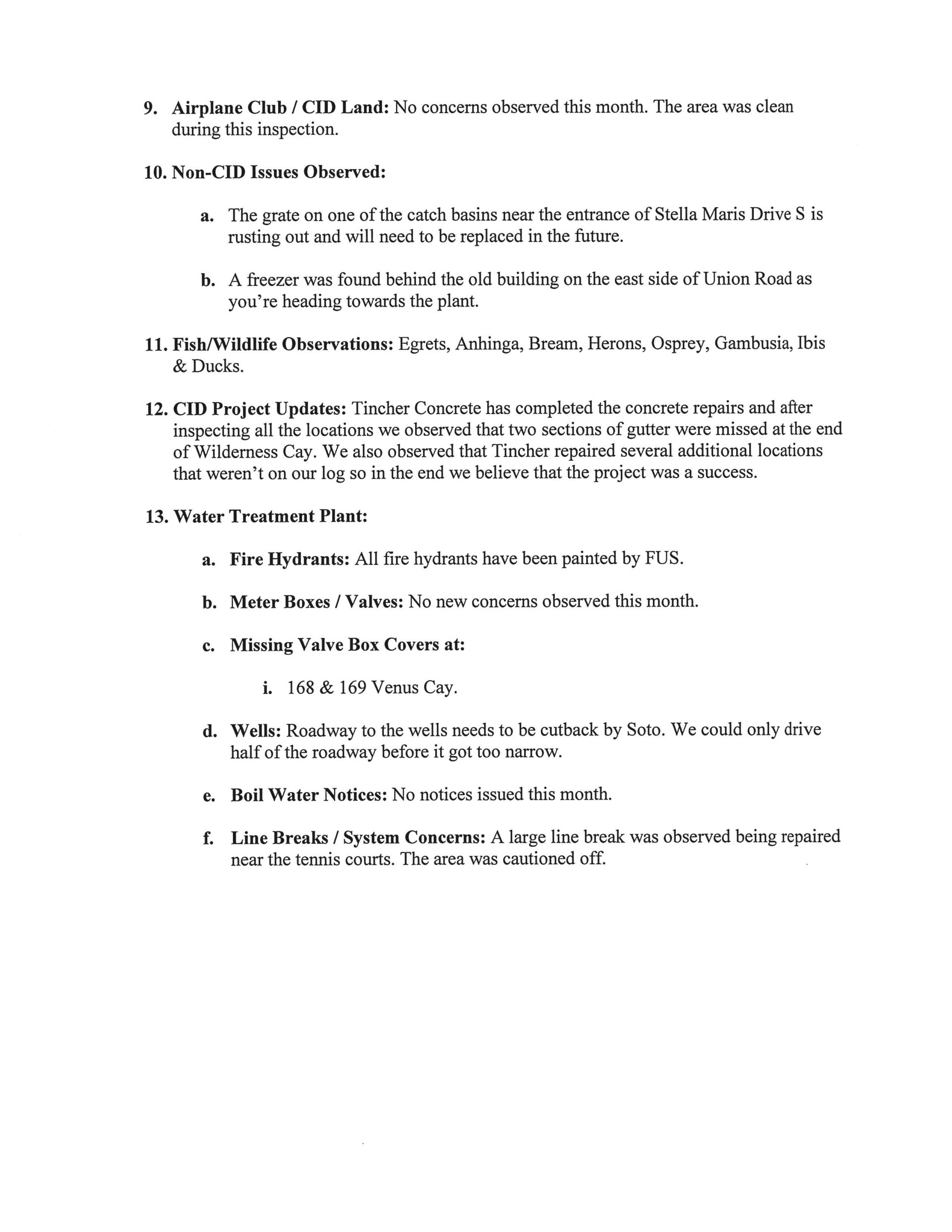 Filed Service Report Page 2 December 2019